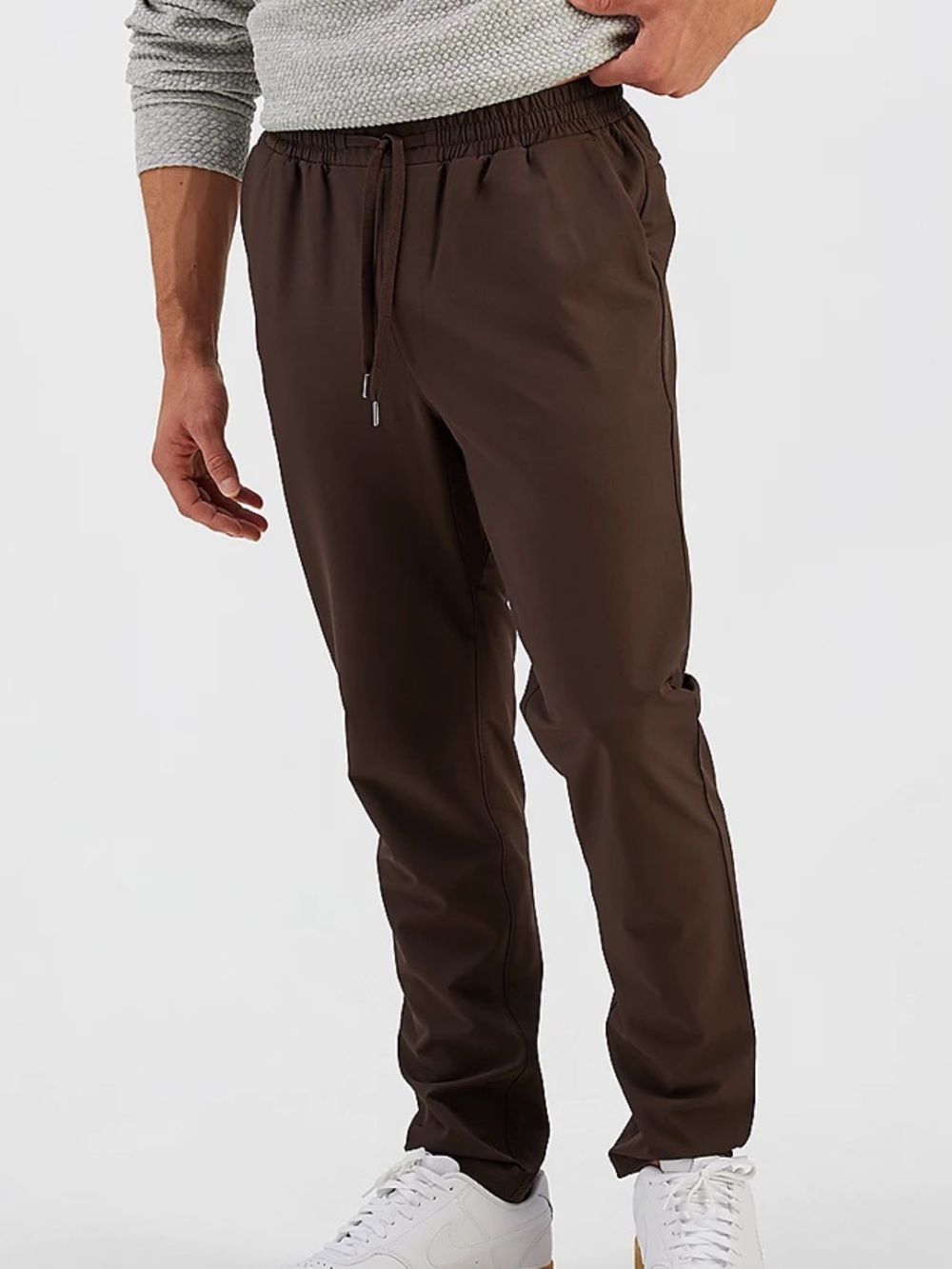 ROW Arise Brown Elastic-Waist Joggers Twill
